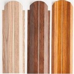 Металлический штакетник с покрытием "золотой дуб"